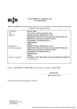 RINA电动机型式认可